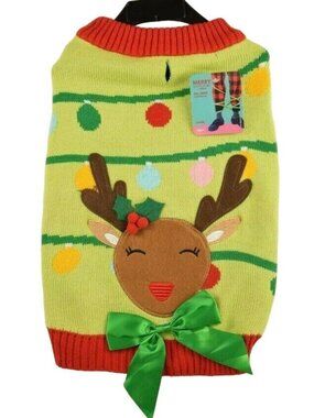 Merry Makings  Dog Large Oh, Deer Holiday Reindeer Pet Sweater